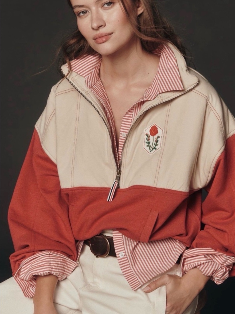 Anthropologie Pilcro Shetland quarter zip sweatshirt